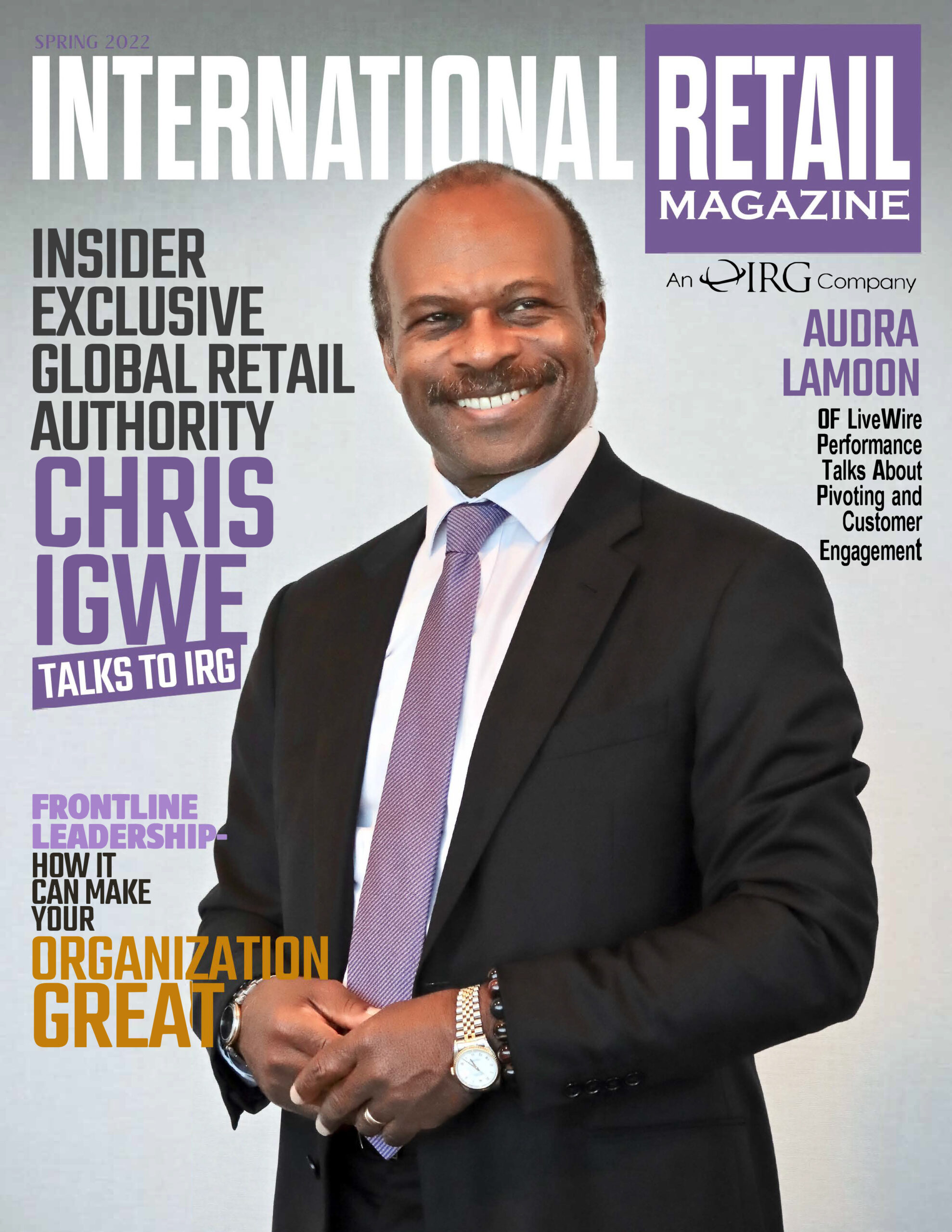 Chris Igwe on the cover of International Retail Magazine